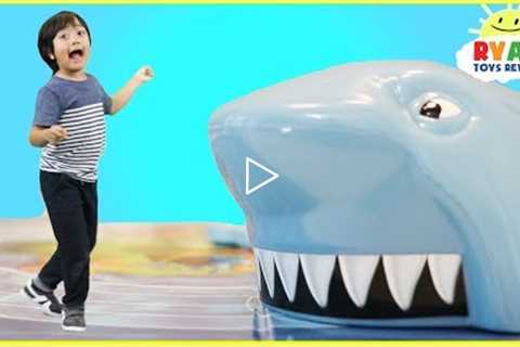 Shark Chase Family Fun Board Games for Kids with Eggs Surprise Toys Opening