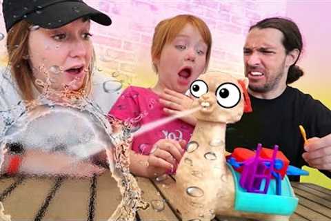 LLAMA SPiT challenge!!  Adley Plays and Reviews fun family GAMES inside! who is the new game master?